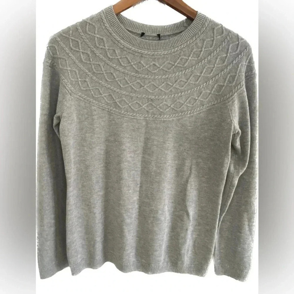 Talbots Womens CORAL Cable Knit Raglan Cashmere Blend Crewneck Sweater Small NEW - Picture 16 of 16